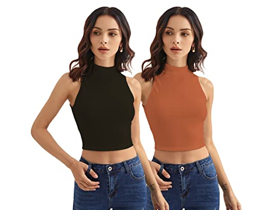 Image of Shasmi Women Crop Top, Ribbed, Stylish Tank Top, Soft and Comfy Fabric has Some Stretch