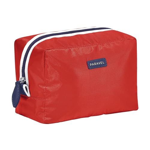 Paravel Toiletry Bag | Made with Recycled Negative Nylon Material | Everyday Travel Toiletry Bag | Bebop Red