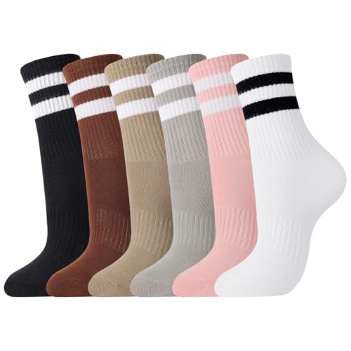 Womens Striped Crew Socks - image 1