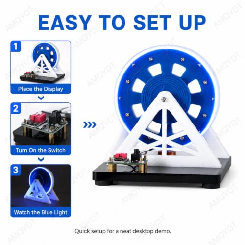 AMQYDT Brushless Motor Model, Brushless Motor Model, 3D-Printed Resin Physics Aid, 1000-1500 RPM Type-c Powered Physics Model with Blue Led Ring and Hall Effect Coil System for Classroom Teaching - Image 7