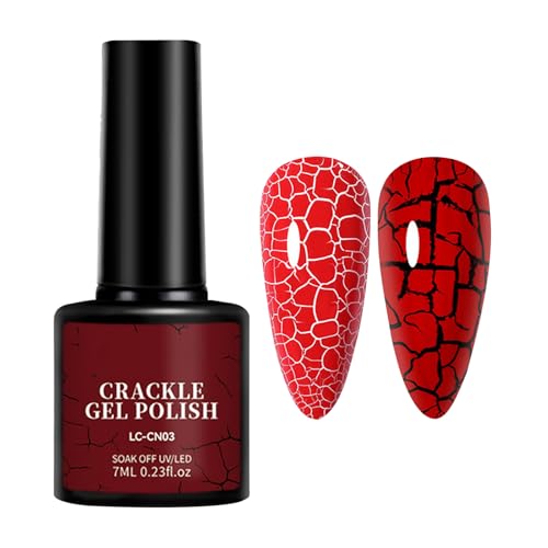 Esmalte de Uñas – 7ml Esmalte Craquelado de Larga Duración | Gel UV para Salón y Hogar | Decoración de Uñas para Vacaciones, Fiestas, Prom y Citas