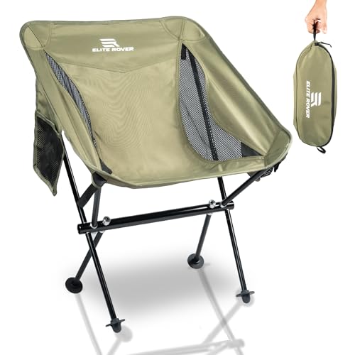 Portable Folding Chair with 2 Sided Pockets and Carry Bag