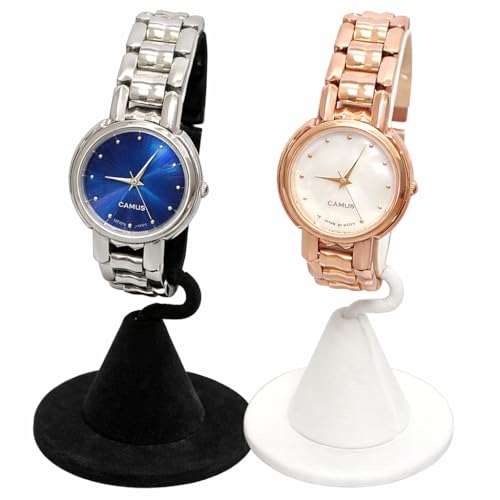 Premium Watch & Bracelet Display Stands – Set of 2 | Faux Leather Jewelry Display Holders for Store, Home, & Gifting