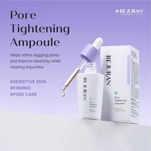REJURAN® Pore Tightening Ampoule – PDRx 5% & c-PDRN 0.5% Facial Serum with AHA/PHA/BHA/LHA & Witch Hazel – Helps Refine the Look of Pores and Improve Skin Texture – Dropper Type Korean Skincare