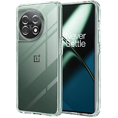 TheGiftKart Ultra-Hybrid Crystal Clear Back Case Cover for OnePlus 11 5G | Shockproof Design | Camera Protection Bump | Hard Clear Back | Bumper Case Cover for OnePlus 11 5G (Silicone | Transparent)