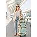 World Traveler Gatsby Vintage Style 2-Piece Hardside Carry-On Retro Train Case Spinner Luggage Set - Mint