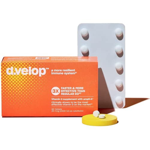 D.velop Vitamin D Supplements 2400 Iu, 20 Mcg – High Potency Vitamin D3 For Immune Support, Bone & Heart Health – 3X Faster & More Effective - Clinically Tested - Vitamin D Pills, 60 Count #TOP1