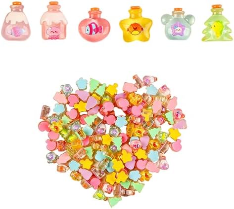 100PC Assorted Mini Drift Bottle Resin Patches, Transparent Wish Bottle Decorative Beads for Hair Accessories, Hair Clips, Phone Cases & Keychain Supplies image 2
