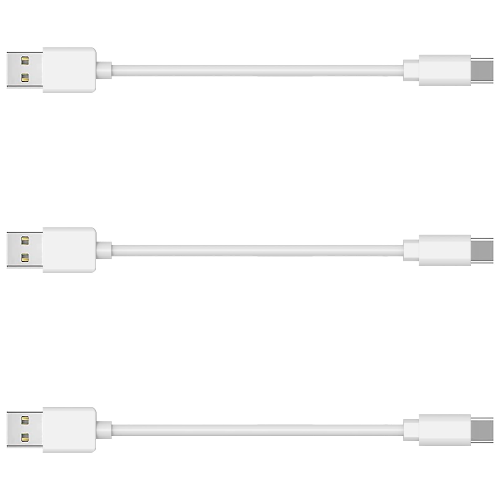MSTJRY 3 Pack 10 Inch Short lPhone Cord, lPhone Cable to USB Type C 3A Charging Cable Charging Station, White