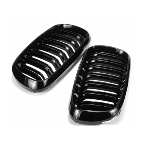 Calandre Sportive Noir Brillant pour BMW X5 X6 F15 F16 2014-2018 Grille Double Lame