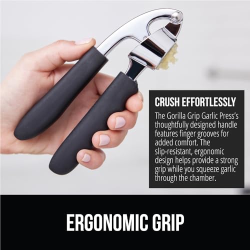 GORILLA GRIP Garlic Peeler and Press Set, Heavy Duty Mincer, Black by GORILLA GRIP - Image 3