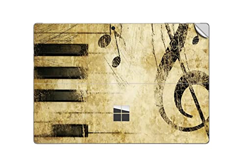 GADGETS WRAP Printed Vinyl Top Only Skin Sticker Decal for Microsoft Surface Pro 2017 - Old Music Score