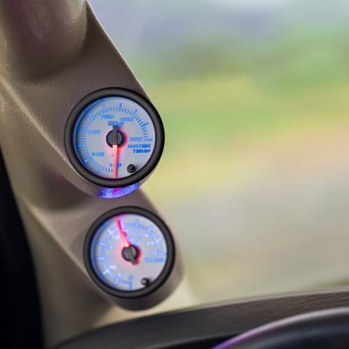 Glowshift GS-W706 -SM White 7 Color 300 F Water Coolant Temperature Gauge Kit thumb #2