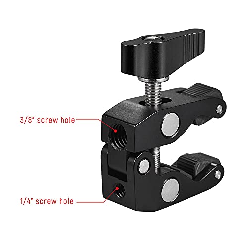 Andoer Grampo de alicates de caranguejo com orifício de parafuso de 6 mm e 9,5 mm (1/4