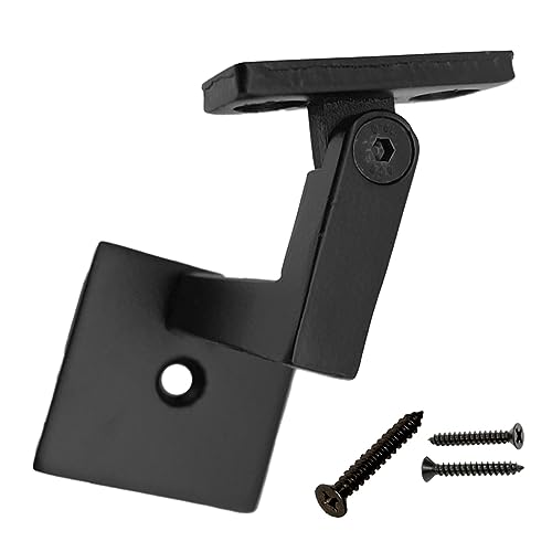 Contemporary Adjustable Handrail Bracket Support In Real Satin Black Not Matte - Stair Parts Railing #TOP4