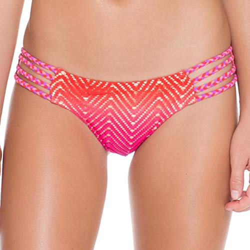 Luli Fama Women's Sunset Angel Braided Lo-Rise Hipster Bikini Bottom, Multi, Xs #TOP17