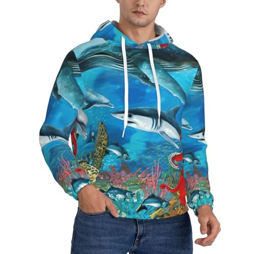 Pull en polyester pieuvre et dauphins EdWal sweat pour homme stylé