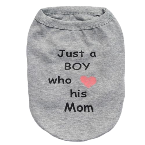 Elledia Love Mommy Dog T Shirts for Doggie Lovers, Summer Cotton Pet Clothes for Yorkie, Funny Doggy Apparel Outfits, Gift for Chihuahua Mom