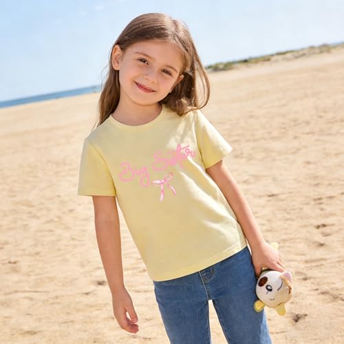 Image of Big Sister Announcement T Shirt Toddler Girls Promoted to Big Sister Tees Outfits 1-7 Years