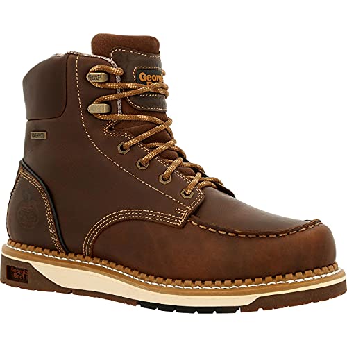 Georgia Boot Men's AMP LT Wedge Industrial Boot, Brown, 12