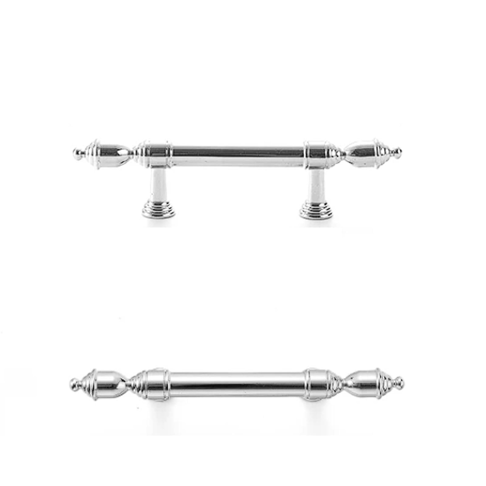 CHENHOJU Silver Chrome-Plated Brass Cabinet Pulls Double Hole Fixing Ideal for Kitchen Cabinets, Wardrobes, Dressers Cabinet Pulls(173mm)