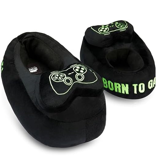 Get Trend Zapatillas de Casa Niño y Adolescente con Diseño Gaming, Pantuflas Invierno 3D con Suela Antideslizante (40/41 EU, Negro/Verde Gaming) | Ya disponible en tu tienda friki favorita! En mundofriki.es!