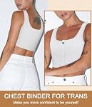 Gotoly Femmes Binder Bustiers de poitrine FTM Transgender Zip Up Tomboy Tank Top Sport Corset Breathable demi-binder Bra