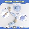 Aori Silicone Pacifier Clips Holder Flexible Binky Clip with Magnetic Pacifier for Lifelike Reborn Dolls - Blue