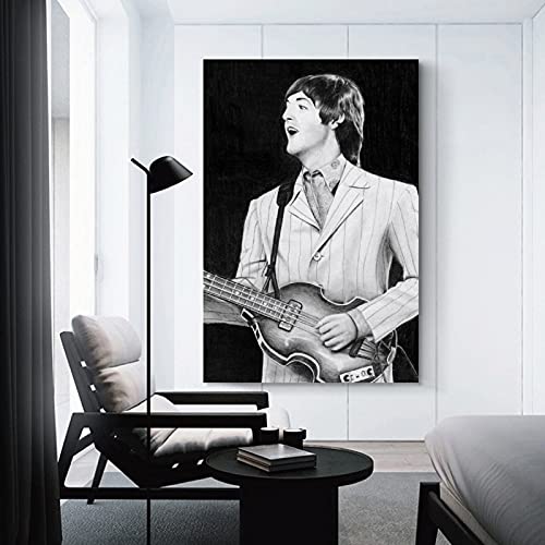 Poster Paul McCartney 1966 – Art mural – Impression sur toile moderne – Pour chambre familiale – 40 x 60 cm - Les Beatles, Paul McCartney, John Lennon, RIngo Starr, George Harrison Poster Paul McCartney 1966 - Art mural - Impression sur toile moderne - Pour chambre familiale - 40 x 60 cm – Image 4