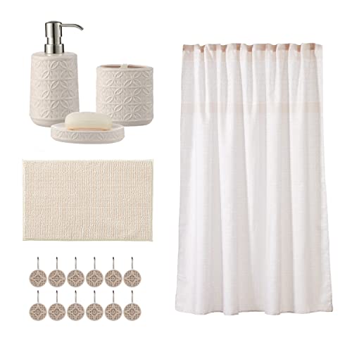 Motifeur Bathroom Accessories Set, Bath Accessory Complete Set with Lotion