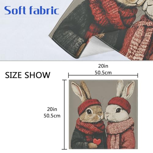 Servilletas de tela con diseño conejo san valentín pack 6 miniatura 6