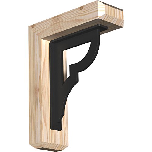 3 1/2"W x 11 1/2"D x 14"H Bradford Craftsman Ironcrest Smooth Bracket, Douglas Fir (1 1/2"W x 7 1/2"D x 10"H Iron Bracket)