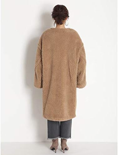 Amazon | [ミラオーウェン] ノーカラーステッチワークボアコート  