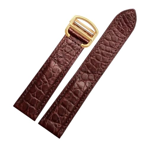 Bracelet montre cuir crocodile pour remplacer et réparer Cartier Solo 16-24mm
