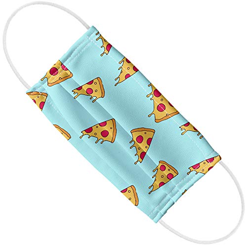 Popfunk Pizza Slices Pattern 1-Ply Reusable Face Mask Covering with Adjustable Nose Wire, Unisex