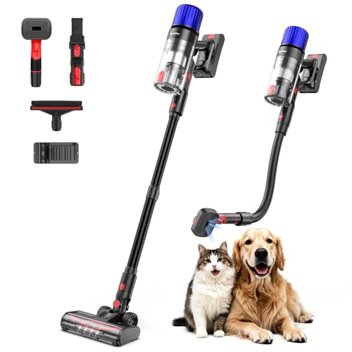 Teendow Cordless Vacuum 500W, 50min Runtime for Pet Hair