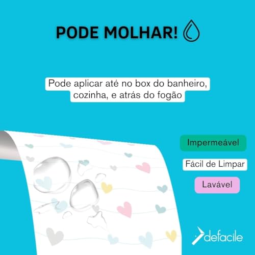 Papel de Parede Adesivo Infantil Corações Coloridos Taciele Alcolea