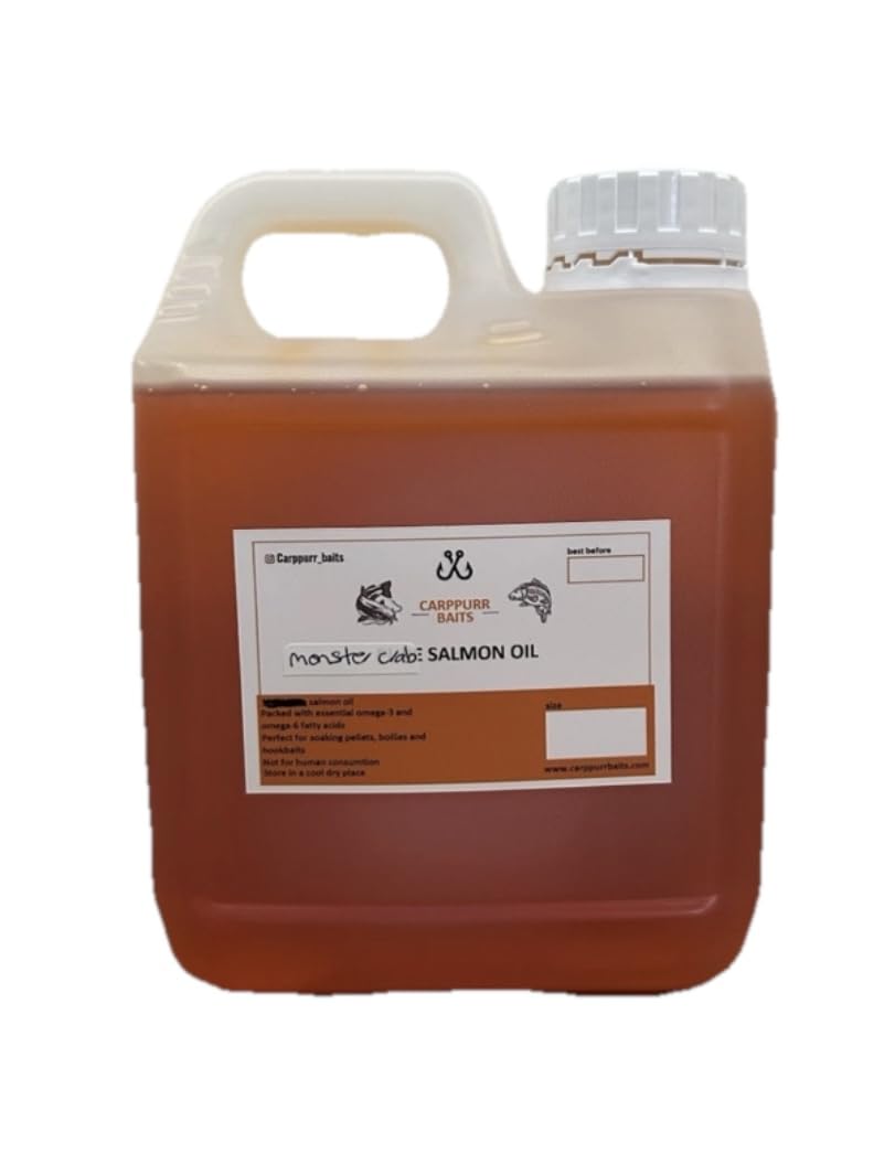 Carppurr baits 500ml-1L-2L-5L - Monster Crab Flavoured Salmon Oil – High Attraction Fishing Oil for Carp, Catfish & Coarse Fishing – Liquid Pellet & Bait Booster (1 litre) — image 1