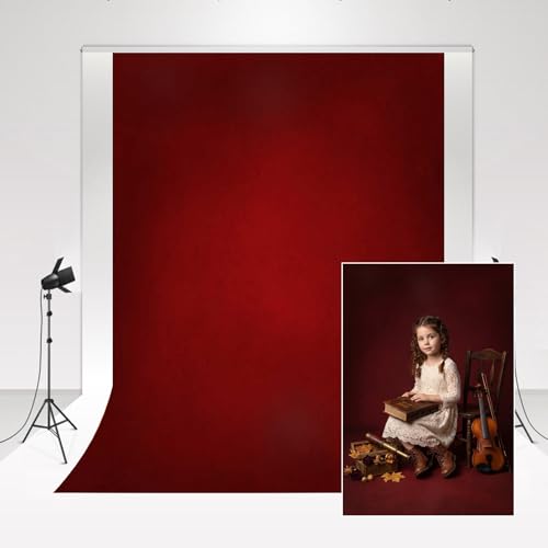 Toile de fond pliable 2x3m texturée rouge et noir pour portrait et vidéo sans reflets dégradés