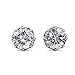 Cate & Chloe Eden 18k White Gold Stud Earrings with Solitaire Round Cut Simulated Diamond Crystals, Hypoallergenic Jewelry for Women, Gift for Her