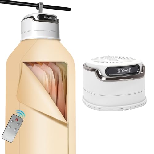 Secadora de ropa portátil, mini secadora con mando a distancia, pequeña máquina de secado eléctrica plegable compacta con bolsa de secado para viajes, autocaravana, casa, apartamento