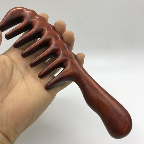 Peigne en bois à dents larges pour cheveux bouclés, lot de 3