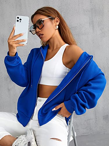 Sweats à capuche simples couleur bleu royal pour un look épuré