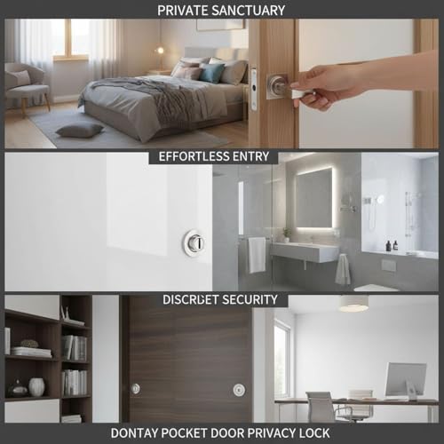 Cerradura mecánica para puerta corrediza, manija push-pull de aleación de zinc con llave, herrajes de níquel satinado cepillado para puertas invisibles, cocina y balcón miniatura 5