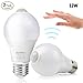 SUNMEG Motion Sensor Light Bulb, 12W E26 Smart PIR Sensor LED Bulbs, Cold White 6000K, 1000LM, Automatic LED Light Bulb for Outdoor/Indoor, 2 Pack