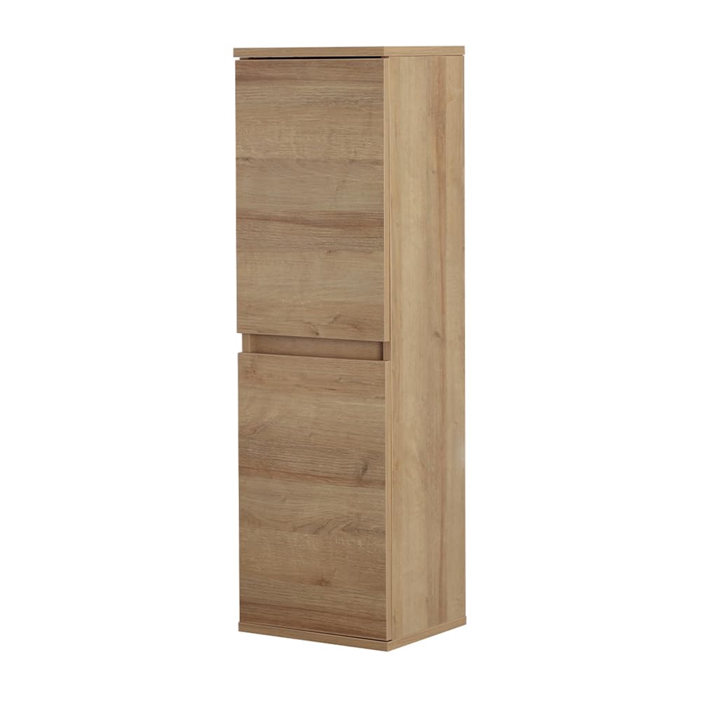 Pensile bagno sospeso 112 cm rovere africa con 2 ante reversibili soft-close e ripiani interni fissi, KLEO