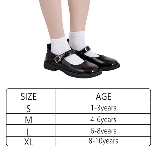 3 Pack Girls White Ruffle Dress Short Socks, Cute Scallop Frilly School Uniform Cotton Crew Ankle Socks2