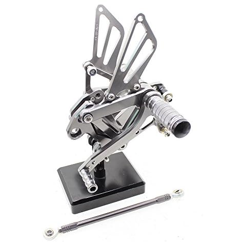 Krace Motorcycle Rearsets Foot Pegs Rear Set Footrests Brake Shift Pedals Fully Adjustable Foot Boards Fit For Kawasaki Ninja ZX6R ZX9R 1999-2002 ZZR600 05-08 Cover