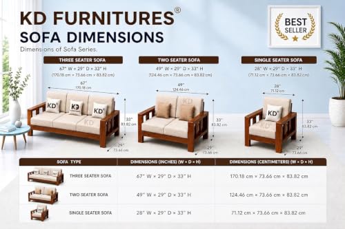 Image of GOLDEN TOUCH Sheesham Wood Sofa Set for Living Room || Sofa Sets 5 Seater || Wooden Sofa Sets Furniture || Without Pillow || Sofa 3+1+1 || Home Furniture Sofa Sets || Honey Finish