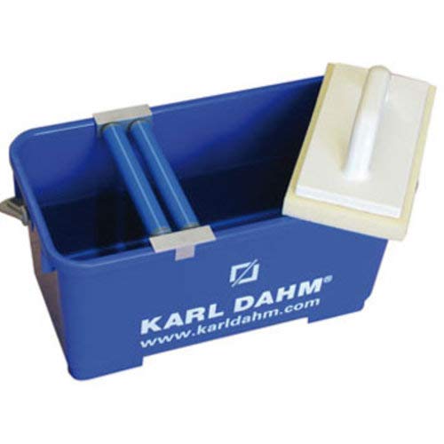 Karl Dahm ® Kit de lavage Express pour carrelage avec roulettes inférieures I Outil professionnel avec seau de rechange, embout de rouleau, planche éponge Hydro-11428